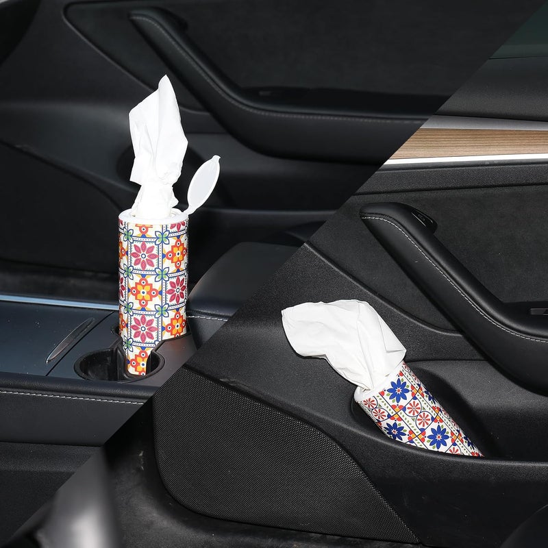 CarsonWorks Car Tissues Cylinder 4 Packs Canned Tissue Cylinder Tissue Boxes Fit for Car Cup Holder, Car Cup Holder Facial Tissues(4 Canisters/200 Tissues) - Image 3